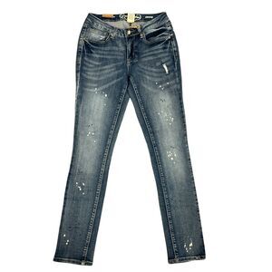 Project Indigo Skinny Jeans Women's Size 2 Distressed Mid Rise Stretch Blue Pant